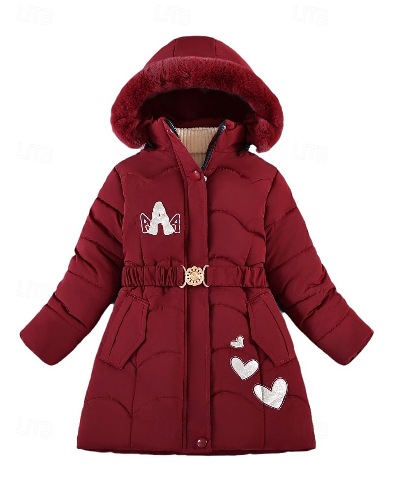 Bambini Ragazze Cappotto in Piuma Cuore Moda Cerniera Scuola Cappotto Capispalla 4-12 Anni Autunno Nero Rosa Vino del 2025 a $32.99 –P1