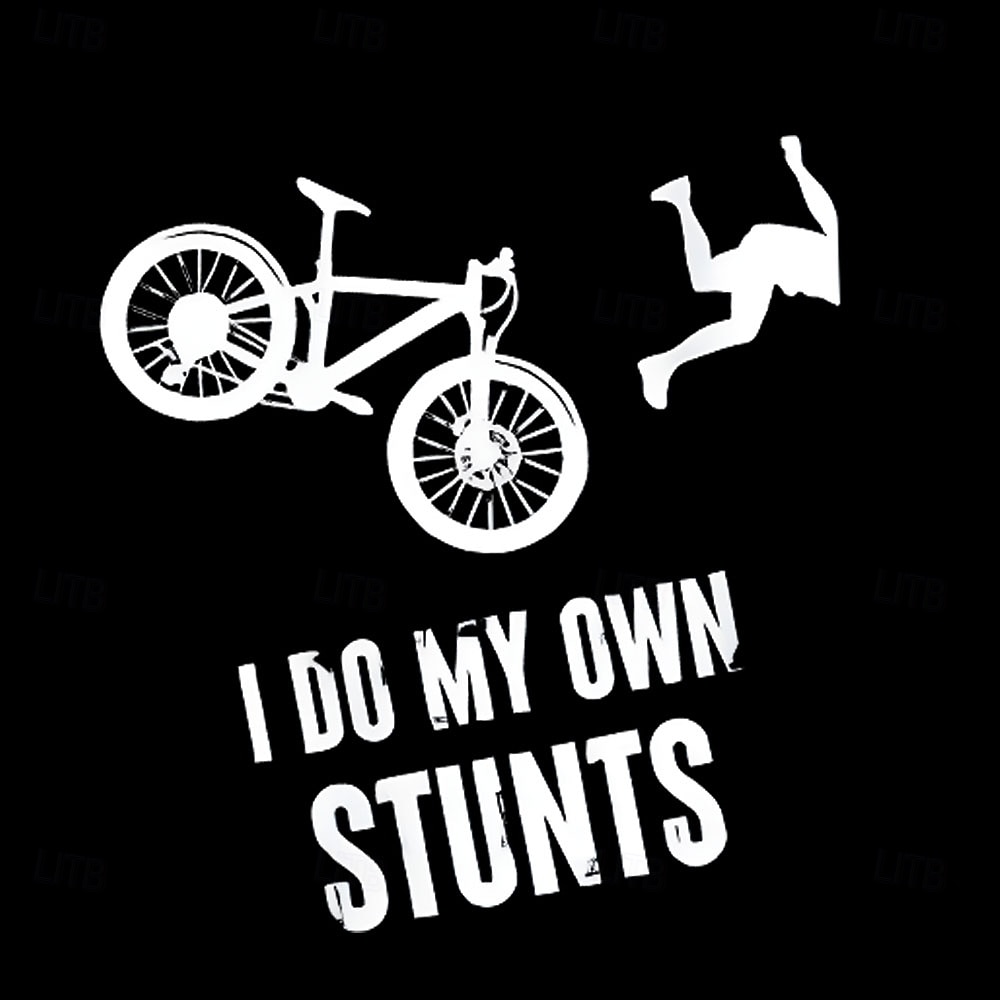 T-Shirt Grafica a Maniche Lunghe per Uomini Divertente 'Faccio le mie acrobazie' Umorismo Ciclistico del 2026 a $21.99 –P2