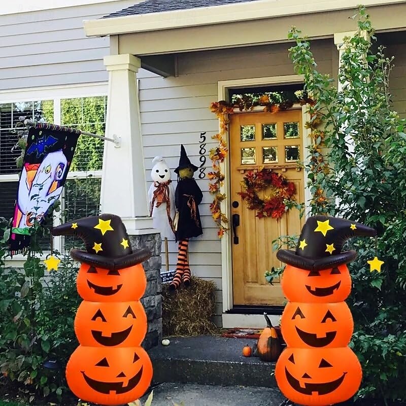 Halloweenský dýňový balónek nafukovací dýňový mužík extra velký 53,1 palce (135 cm) dýňový houpací párty dekorace dekorační doplněk pro domácí dekoraci luxusní kostým škola festival kulturní 2025 - $44.99 –P5