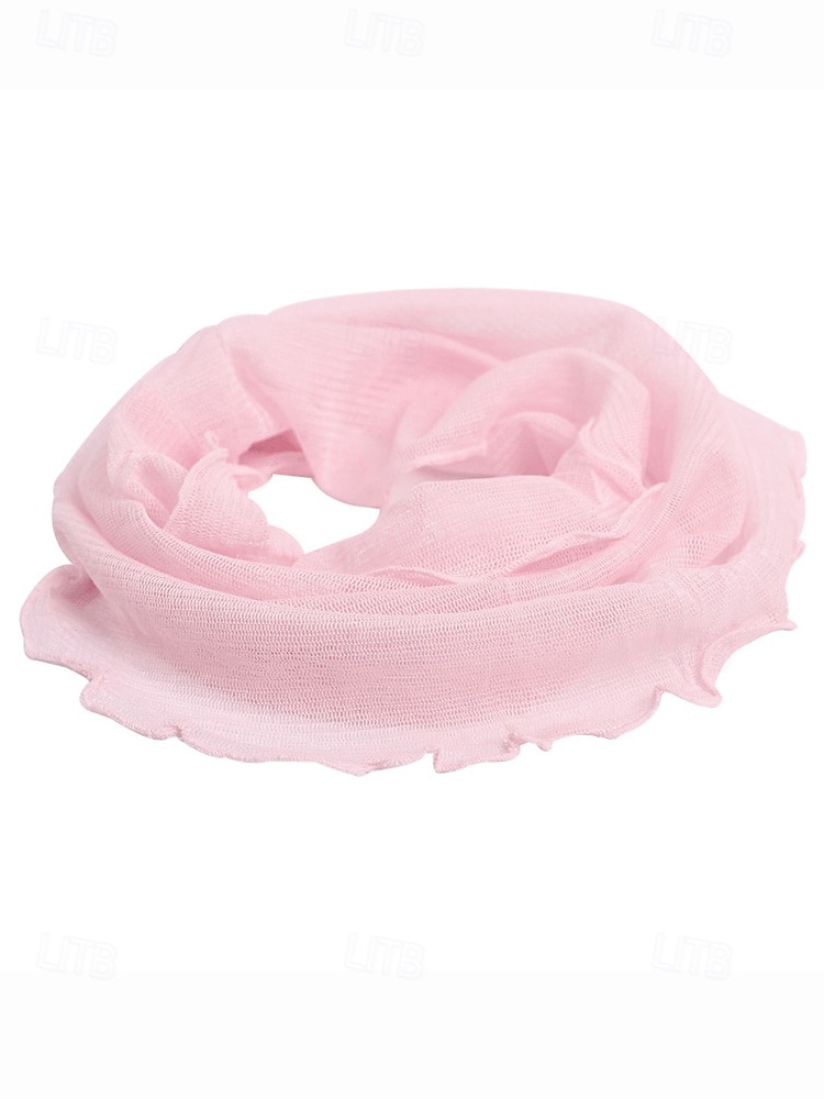 lenço de pescoço transparente de seda feminino – bandana tubular com babados, gargantilha elegante para escritório, viagens, festas e trajes noturnos de 2026 por $18.99 –P5