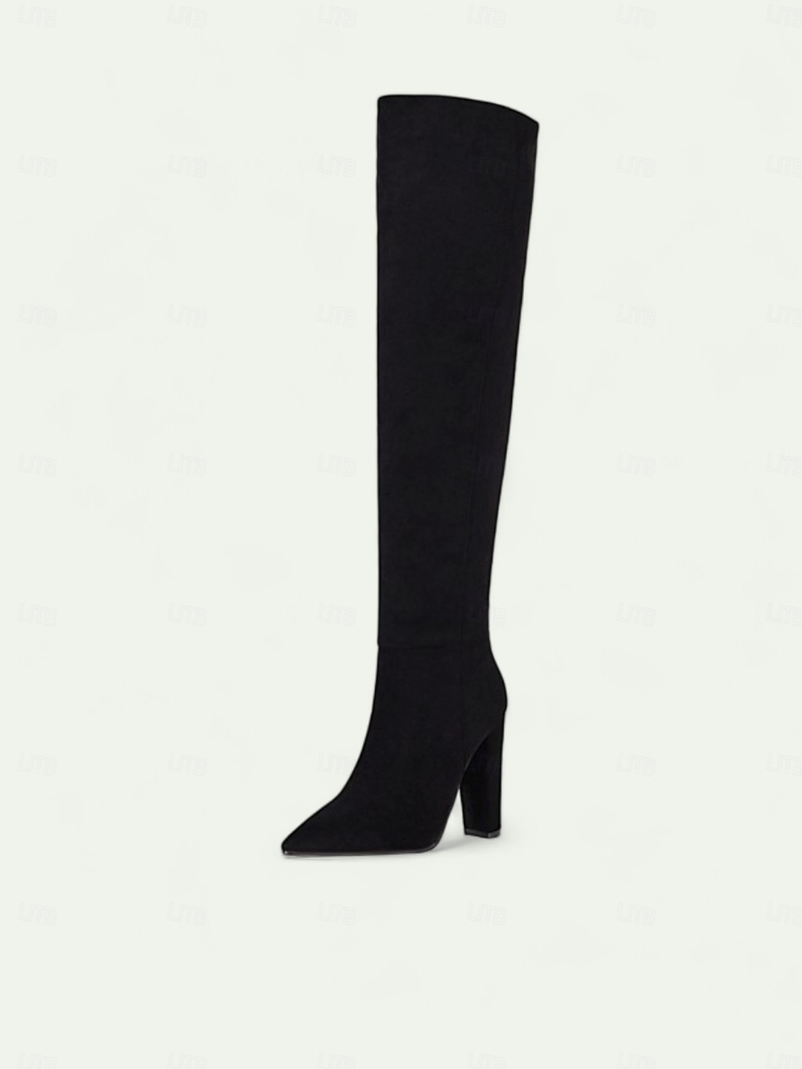 Botas femininas acima do joelho com design desleixado e saltos altos, estilo casual urbano para o dia a dia, perfeitas para roupas urbanas femininas e roupas descontraídas de 2025 por $79.99 –P1
