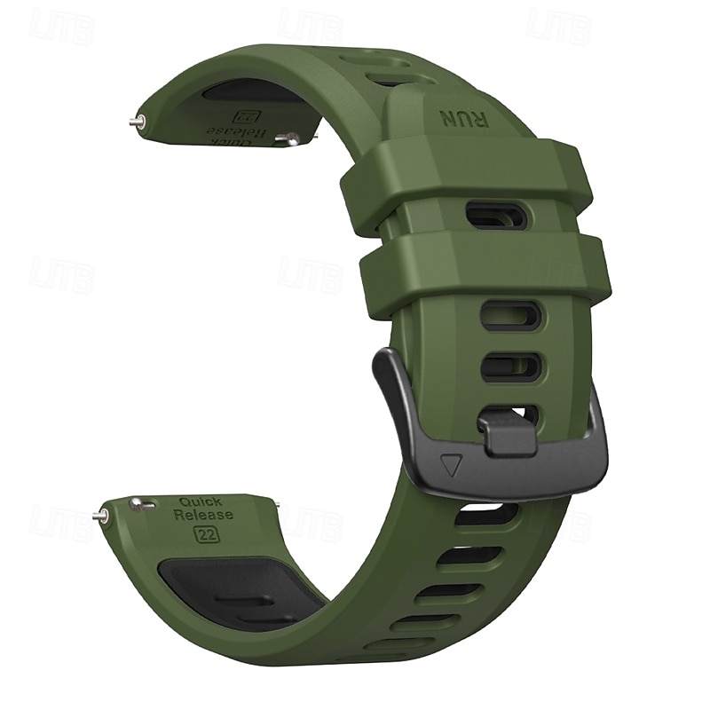 Klokkerem til Garmin Forerunner 570 47 mm/265 (musikk)/255 (musikk)/Venu 3/Vivoactive 4 Marq Descent Quatix 22 mm silikonrem i rustfritt stål, tofarget 2025 - $15.99 –P15