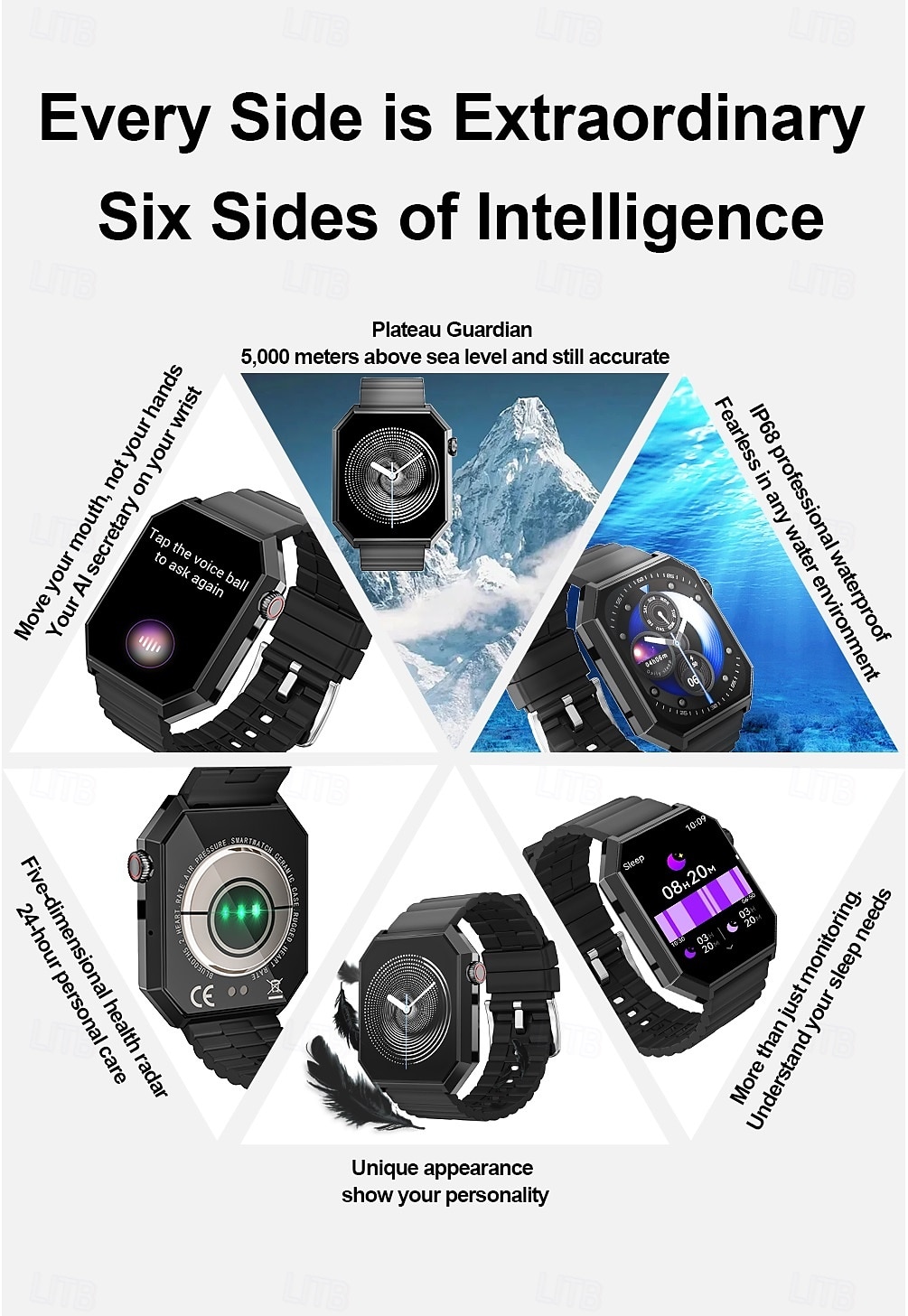 HC11 Ceas inteligent 1.95 inch Uita-te inteligent Bluetooth Pedometru Reamintire Apel Monitor de Activitate Compatibil cu Android iOS Dame Bărbați Standby Lung Rezistent la apă Control Media IP68 2025 - $38.99 –P2
