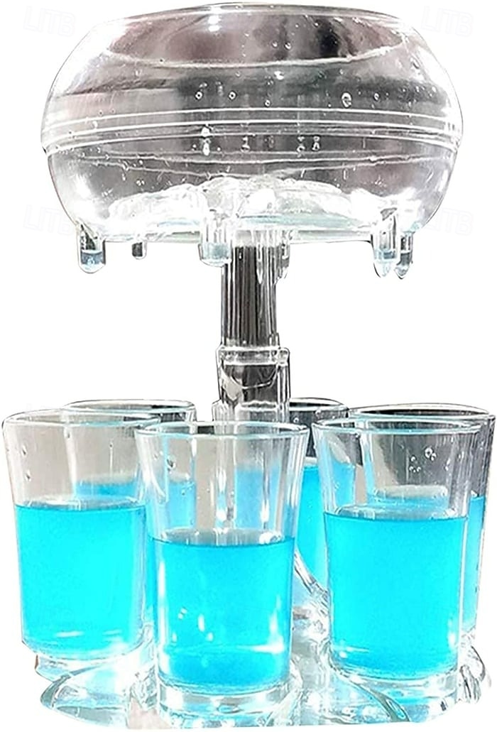 6 Shot Glass Dispenser and Holder Acrylic Liquor Dispenser Set with Cup Rack Durable Anti Drop Six Cup Pourer Perfect Bar Accessory Whiskey Vodka Drinkware Gift Set 2025 - $22.99 –P2