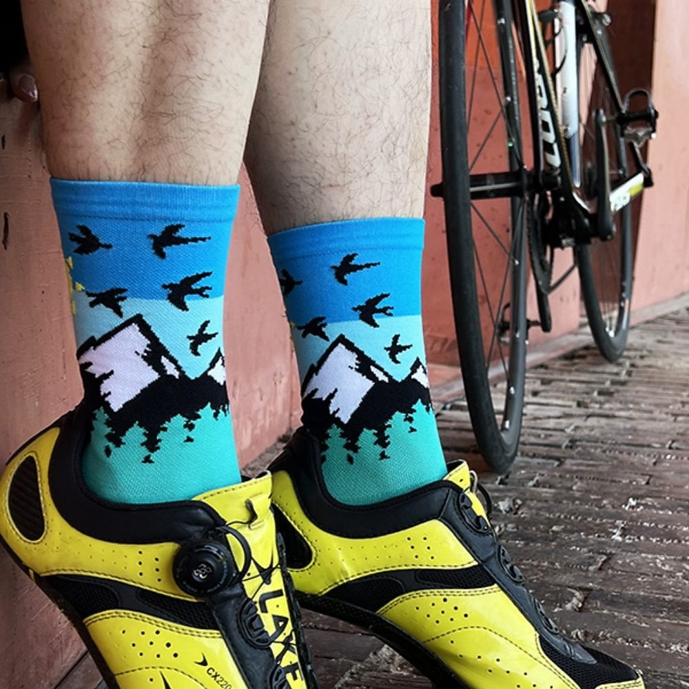Calcetines Calcetines Ciclismo Calcetines de bicicleta Calcetines deportivos Calcetines atléticos Camping / Senderismo Senderismo Ejercicio al Aire Libre Bicicleta / Ciclismo Alta elasticidad Cómodo 2025 - $12.99 –P7
