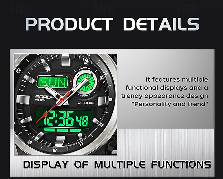 SANDA Fashion Brand Sport Electronics Watches Gift for men Outdoors Analog Digital Man Watch Luminous Waterproof Backlight Wristwatch 2026 - $35.99 –P18