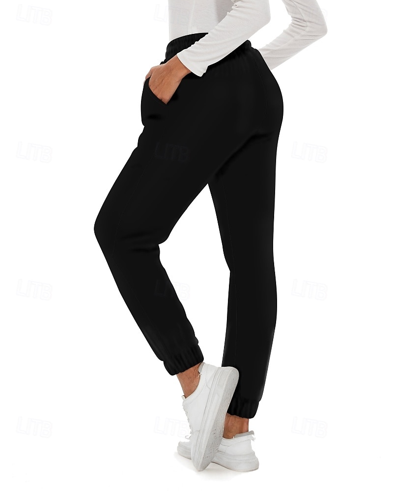 Mujer Pantalones de lana Persona que practica jogging pantalones Ropa de calle Casual Longitud total Cintura Media Plano Bolsillo Diseño de cordón elástico Cómodo Calle Ropa Cotidiana Fin de semana 2026 - $26.99 –P6