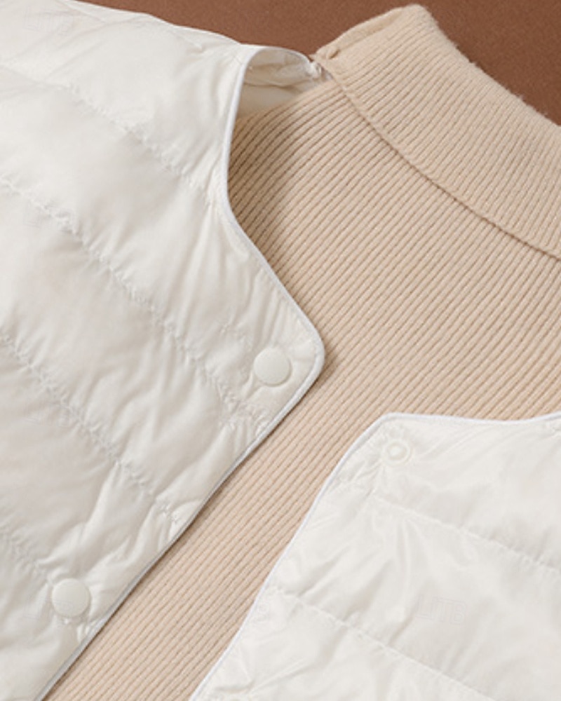 Dame Dunjakke Frakk Hold Varm Bekvem Knapper Fritid عادي utendørs Feriereise Gate Enkeltkneppet Lang Crewneck Normal Langermet Yttertøy Svart Hvit Rosa Høst Vinter 2025 - $45.99 –P3