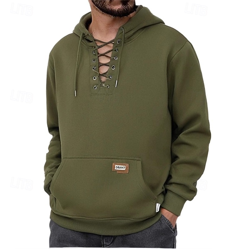 Per uomo Felpa con cappuccio Maglione Felpa con cappuccio in pile Felpa con cappuccio foderata in pile Nero Verde militare Caffè Verde chiaro Grigio Con Cappuccio Semplice Coulisse Sport & Outdoor del 2025 a $23.99 –P2