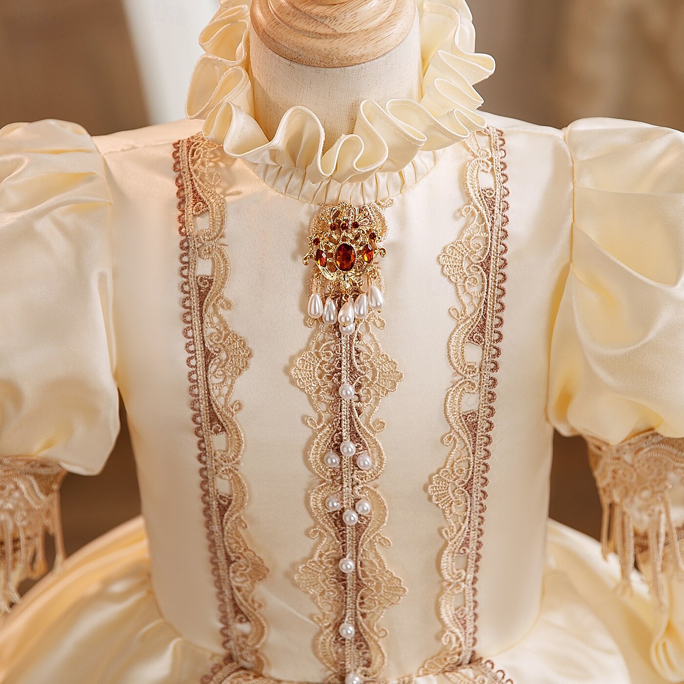 Retro Vintage Rokoko schick Maxi Cocktailkleid Zubehör Glockenärmel Prinzessin Schleife Retro Ballkleid Spitzkragen Kostüm Mädchen königlich Weihnachten Halloween Karneval Maskerade Hochzeitsfeier 2026 - $217.09 –P6