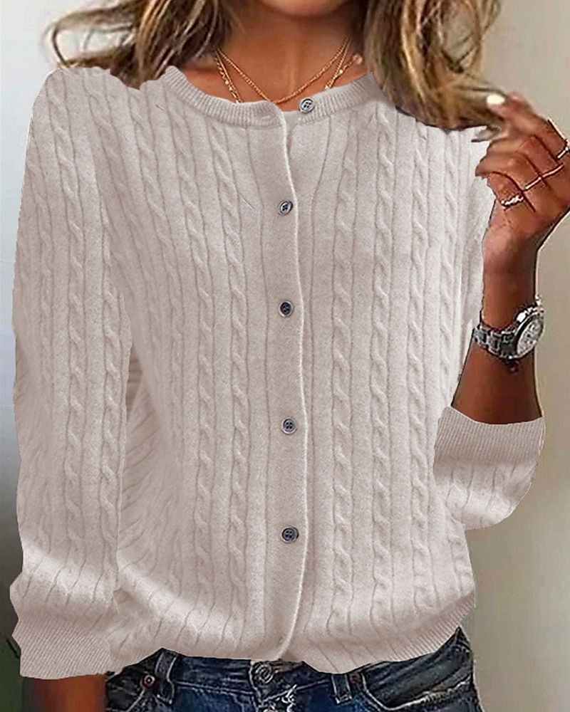 Femmes Pull Cardigan Mode Streetwear Quotidien Couleur Unie Côtelé Ouvert devant Tricoté manche longue Hauts Réguliers Tricoter Fête Sortir Week-end Noir Vin Automne Hiver de 2025 ? $25.99 –P4