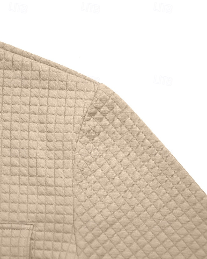 Per uomo Giacca a nido d'ape Giacca Camicia Giacca Casual Vacanza Quotidiano Traspirante Jacquard Tasca Primavera Autunno Semplice Moda Classico Bavero Regolare Nero Bianco Cachi Verde militare del 2025 a $22.99 –P11