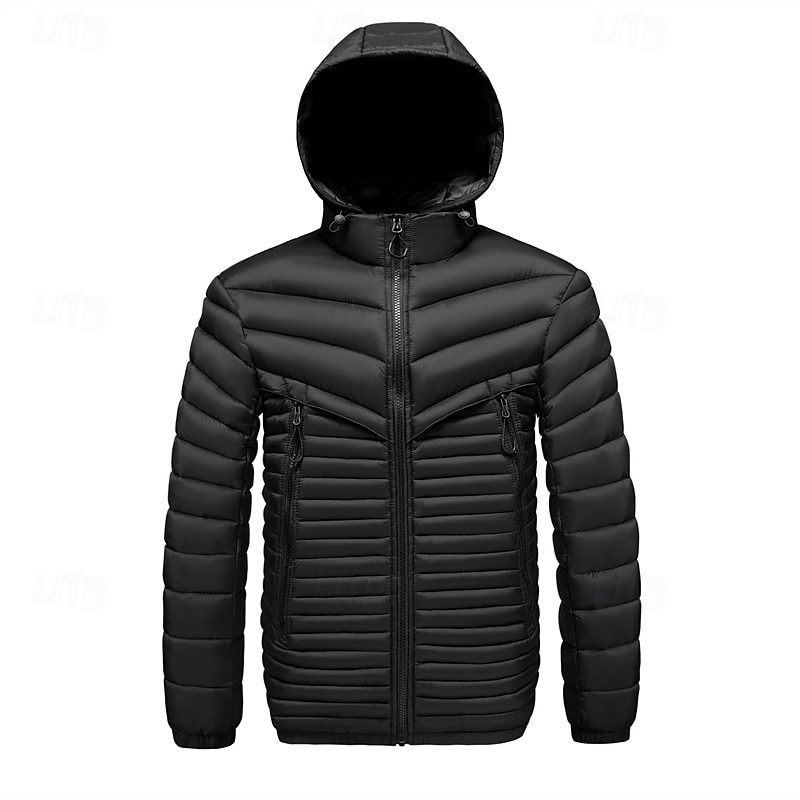 Per uomo Cappotto Invernale Giacca imbottita Giacca Imbottita Tasca Poliestere Vacanza Abbigliamento quotidiano Data Regolare Moda Casual Confortevole Calore Termico Inverno Blocco di colori Grigio del 2025 a $54.99 –P3