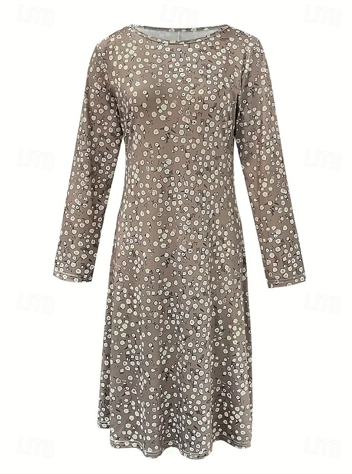 Femmes Robe maxi Robe ajustée et évasée Vacances Occasionnel Boho Soirée Quotidien Sortir Coupe régulière Fleuri Graphique À pois manche longue Col ras du cou Noir Marron clair Bleu Violet Automne de 2025 ? $36.99 –P2
