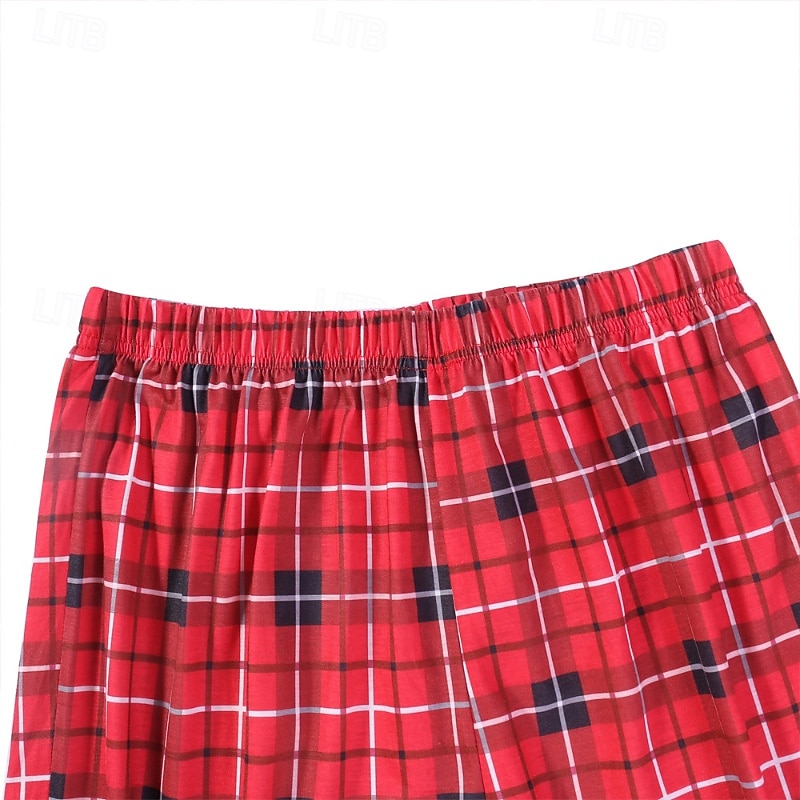 Olhar de família Pijamas Xadrez Casa Imprimir Vermelho Manga Longa Ativo Roupas Combinando de 2025 por €23.72 –P10