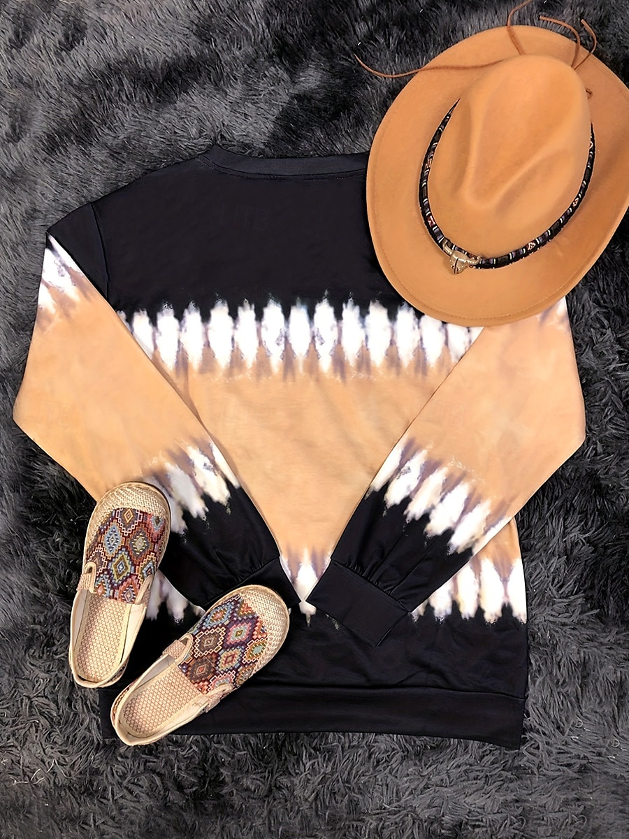 Mujer Sudadera Retazos Estampado Graphic Geométrico Tribal Cálido Activo Vintage Manga Larga Cuello Barco Tops regulares Casual Calle Uso Diario Verde Trébol Caqui Gris Primavera Otoño Invierno 2026 - $28.99 –P8