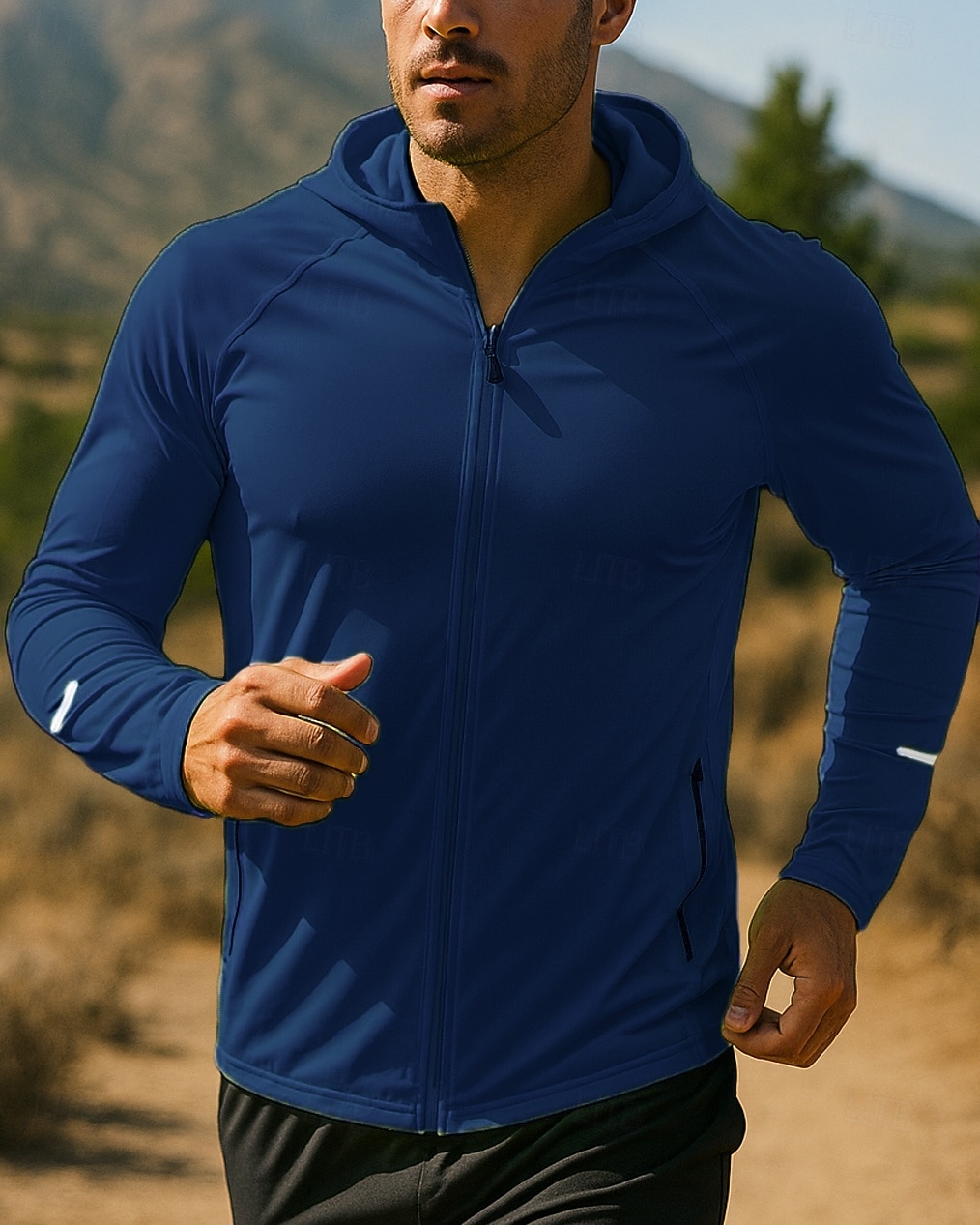 Hombre Chaqueta para correr Chaqueta para exteriores Chaqueta con capucha Bolsillo Correa Manga Larga Camiseta Ropa Deportiva Resistente al Viento Secado rápido Dispersor de humedad Transpirable 2025 - $21.59 –P7