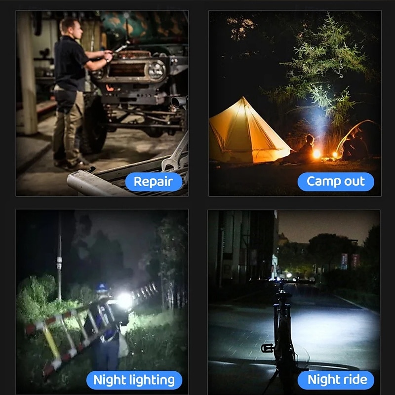 פנסי יד LED LED פולטות אוטומטי מצב תאורה נייד מתכוונן שימוש יומיומי שחור ירוק צבא ירוק 2025 - $14.99 –P6