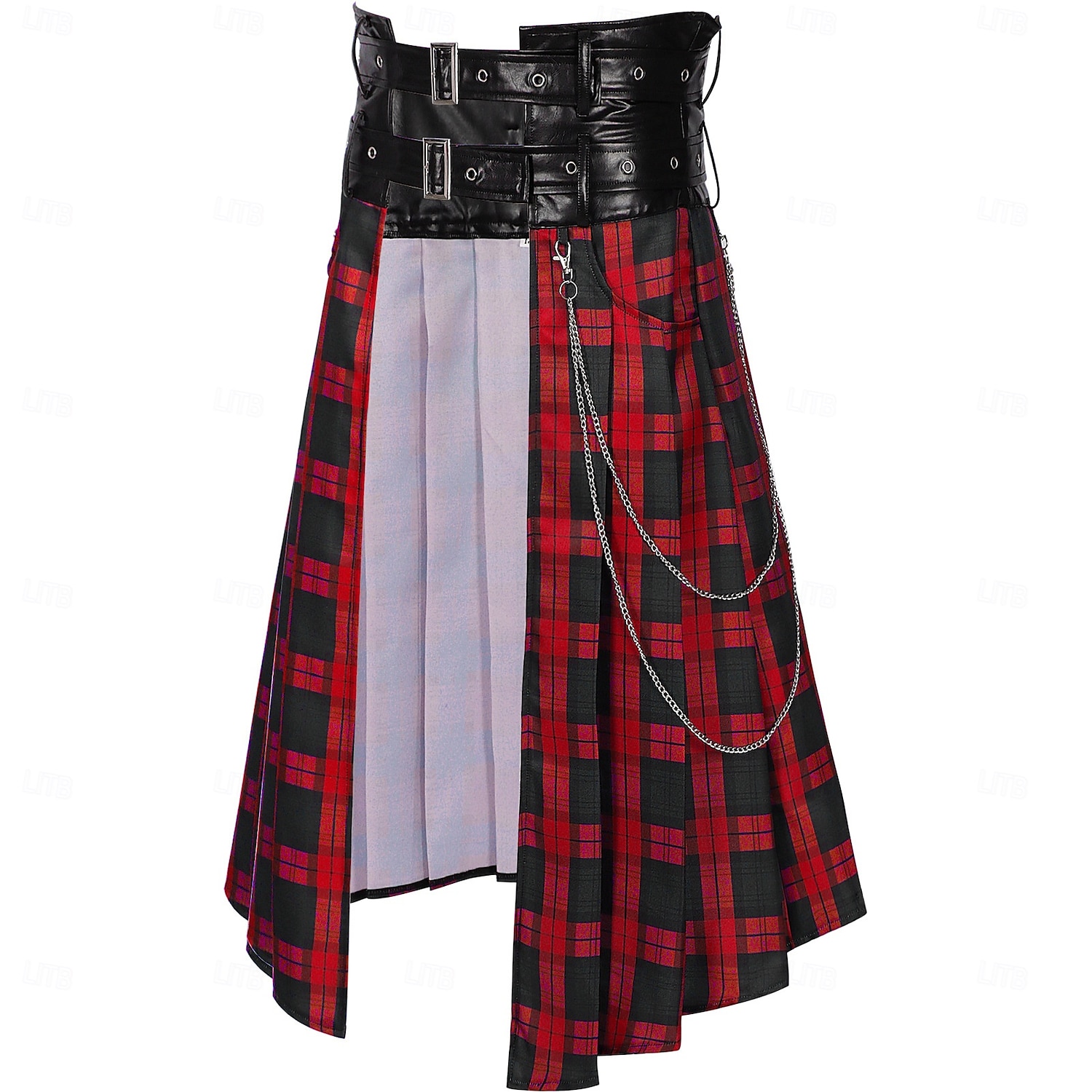 Retró Punk és gótika Steampunk Szoknya Kockás Jelmez Férfi Álarcos mulatság Farsang Halloween Felnőttek 2025 - $52.99 –P2