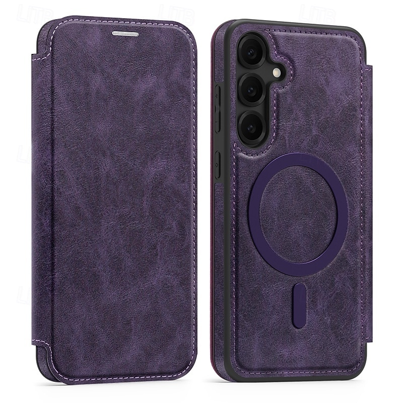 telefono Custodia Per Samsung Galaxy S25 Ultra S24 Plus S23 Ultra Plus S22 Ultra Copertura Posteriore Magnetico Slot per Carte Resistente agli urti Retrò TPU Pelle PU del 2025 a $17.99 –P1