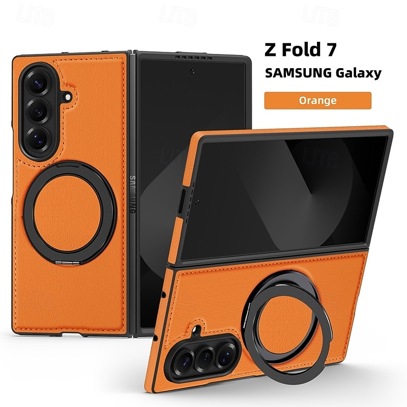 телефон Кейс для Назначение SSamsung Galaxy Z-образный сгиб 7 Z-сгиб 6 Z Fold 5 Z Fold 4 Кейс на заднюю панель Магнитный Откидная подножка Защита от удара Ретро ТПУ Кожа PU 2025 - $22.99 –P2
