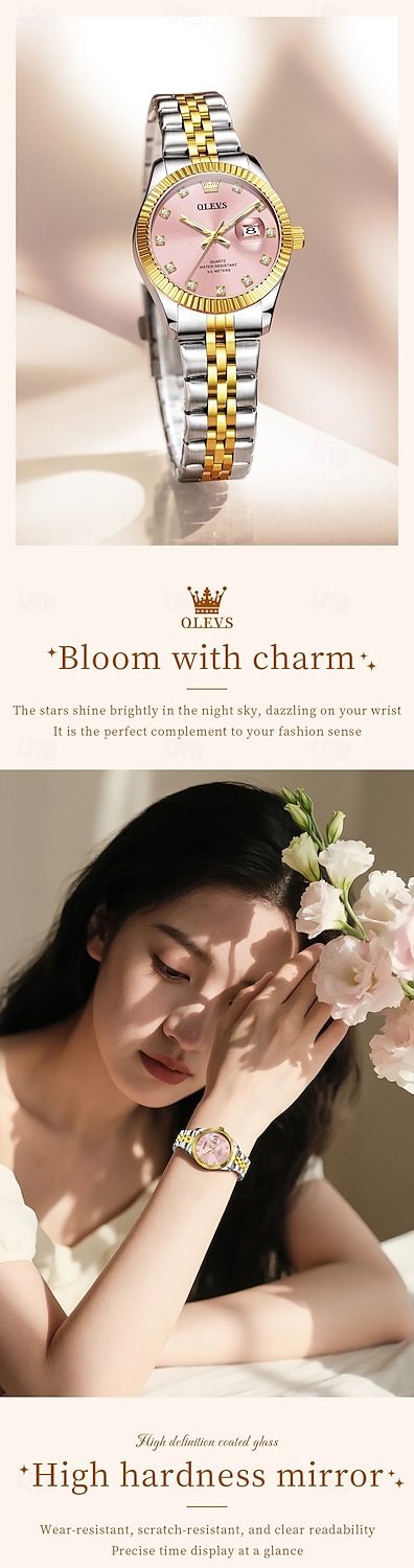 OLEVS Mother's Day Gift for Women Quartz Watch Minimalist Fashion Business Wristwatch Luminous Calendar Waterproof Decoration Alloy Watch 2026 - $38.99 –P2
