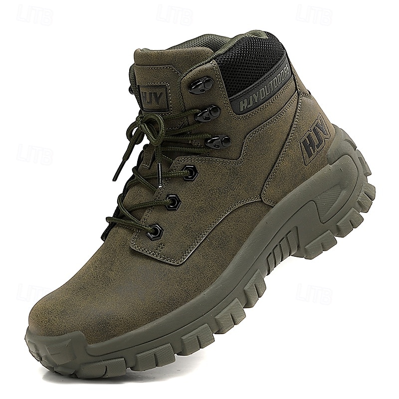 Ghete de drumeție maro pentru bărbați cu talpă robustă – pantofi de trekking pentru camping, drumeții pe trasee montane și echipament de lucru 2025 - €46.8 –P1