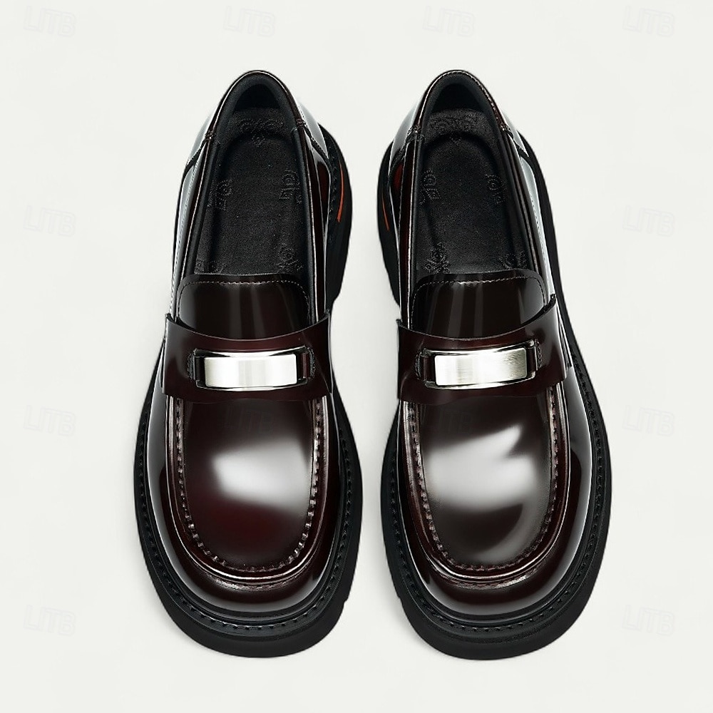 Мужские коричневые кожаные пенни-лоферы с металлической пряжкой – классические туфли для деловых встреч, официальных мероприятий и офиса. 2025 - $109.99 –P1