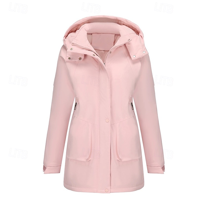 Femmes Veste Décontractée Chaud Confortable Fermeture éclair Avec Poches Mode Extérieur Uni Sortir Week-end Fermeture éclair Régulier À capuche Coupe régulière manche longue Vêtements d'extérieur de 2025 ? $41.99 –P7