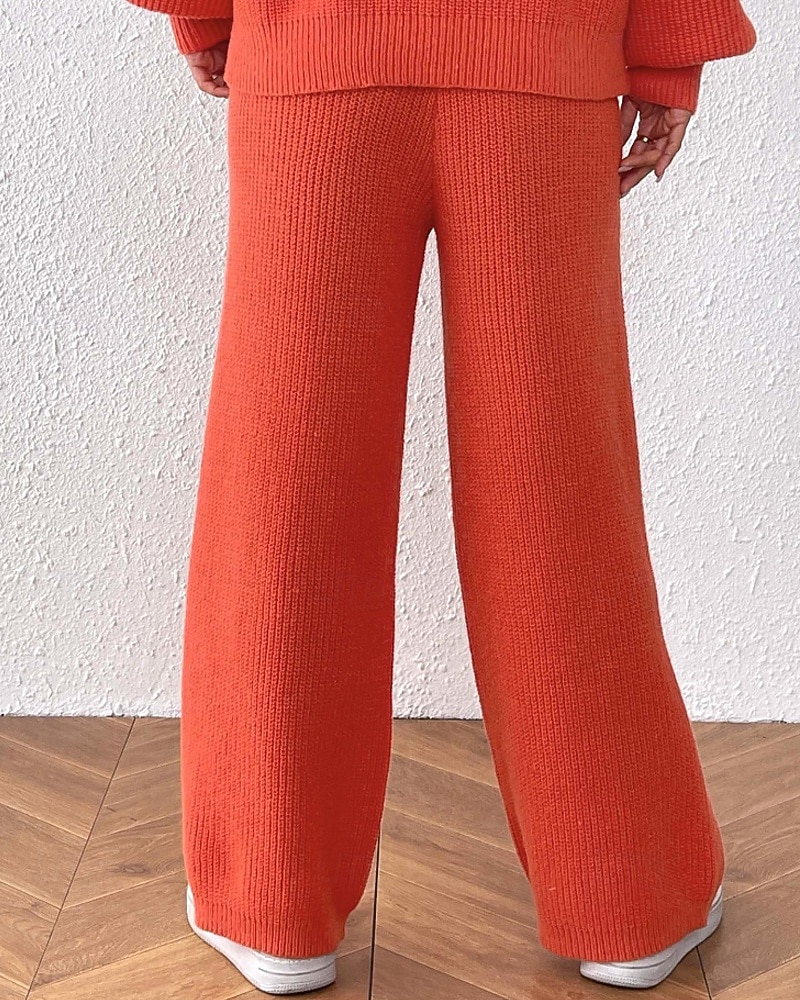 Γυναικεία Πλατύ Πόδι Πλατύ παντελόνι ανάπαυσης Κομψό στυλ street Καθημερινό Πλήρες μήκος Φυσικό Σκέτο Ελαστική μέση Άνετο ΕΞΩΤΕΡΙΚΟΥ ΧΩΡΟΥ Διακοπές Εξόδου Πορτοκαλοκόκκινο Κάμελ Μαύρο Χειμώνας 2025 - $24.99 –P16