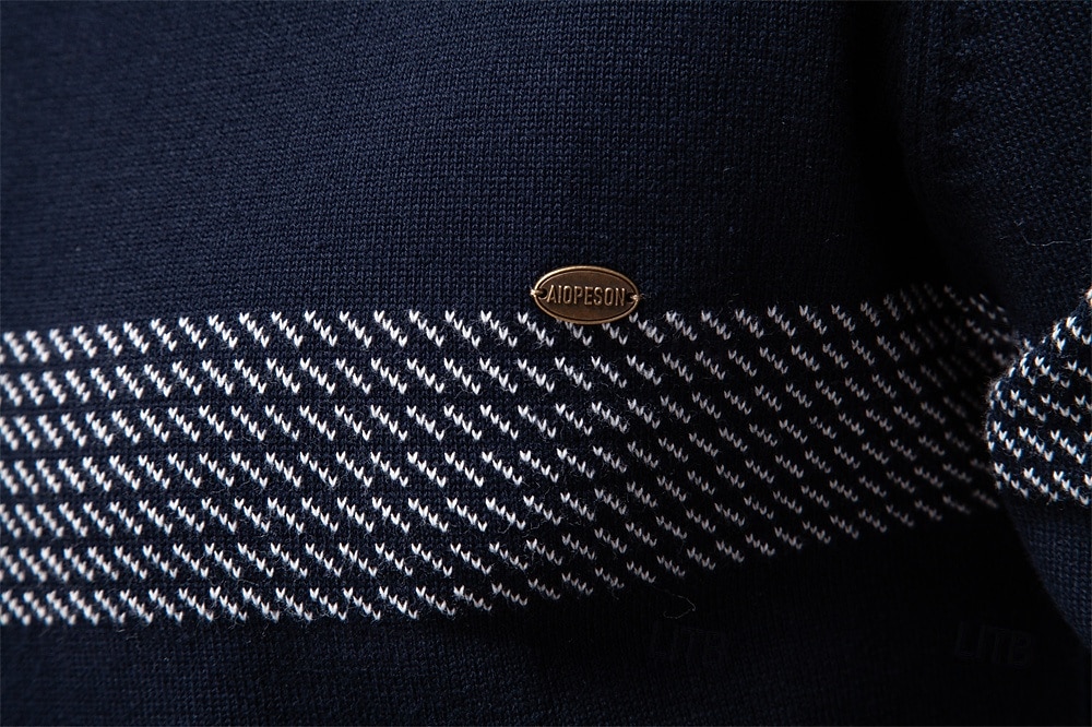 Homens Pulôver Tricotar Tops regulares Half Zip Listas Tecido Colarinho Clerical Legal Pulôver Escola Férias Roupa Primavera Outono Preto Azul Marinho Escuro S M L de 2026 por $53.99 –P23