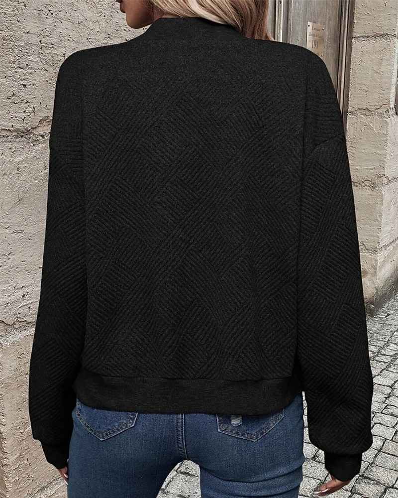 Per donna Giacca Casual Confortevole Traspirante Cerniera Tasca Moda Moderno Casual Semplice Uscire Weekend Cerniera Regolare Collo alla coreana Vestibilità regolare Manica Lunga Capispalla Nero del 2025 a $23.99 –P16