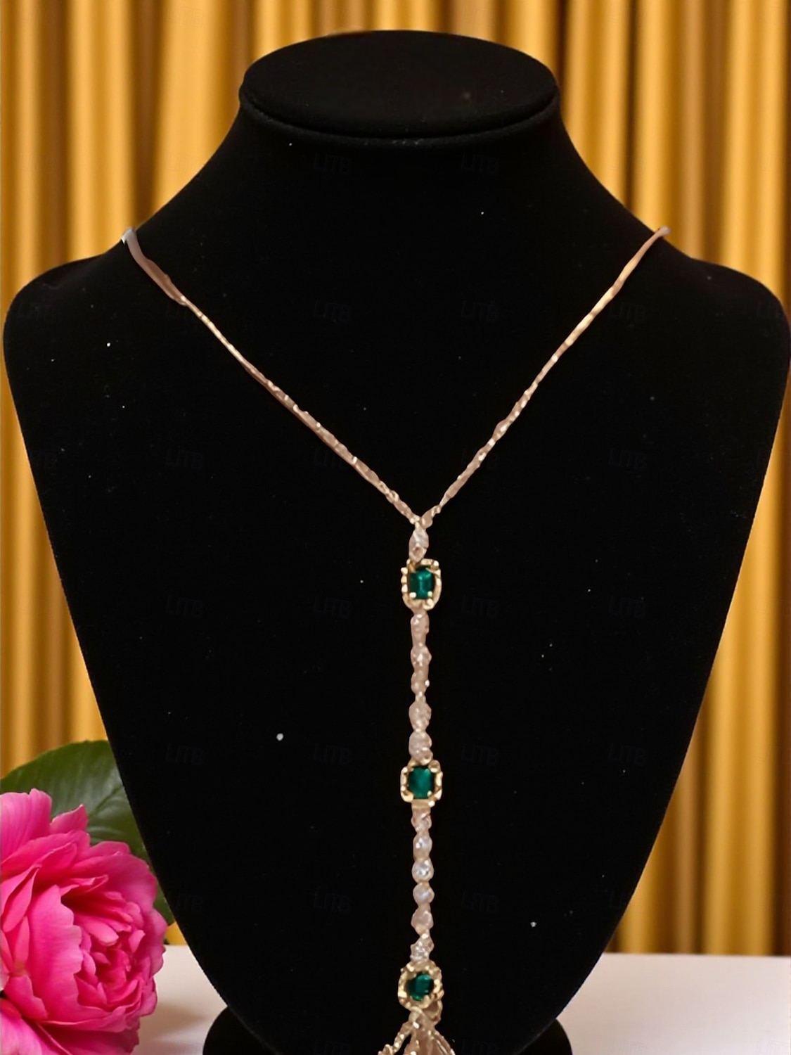 Silberne Körperkette mit Smaragd und Kristall für Damen – eleganter Schmuck mit tiefem Ausschnitt für Hochzeiten, Abendpartys, Strandurlaube und besondere Anlässe 2026 - $9.99 –P1
