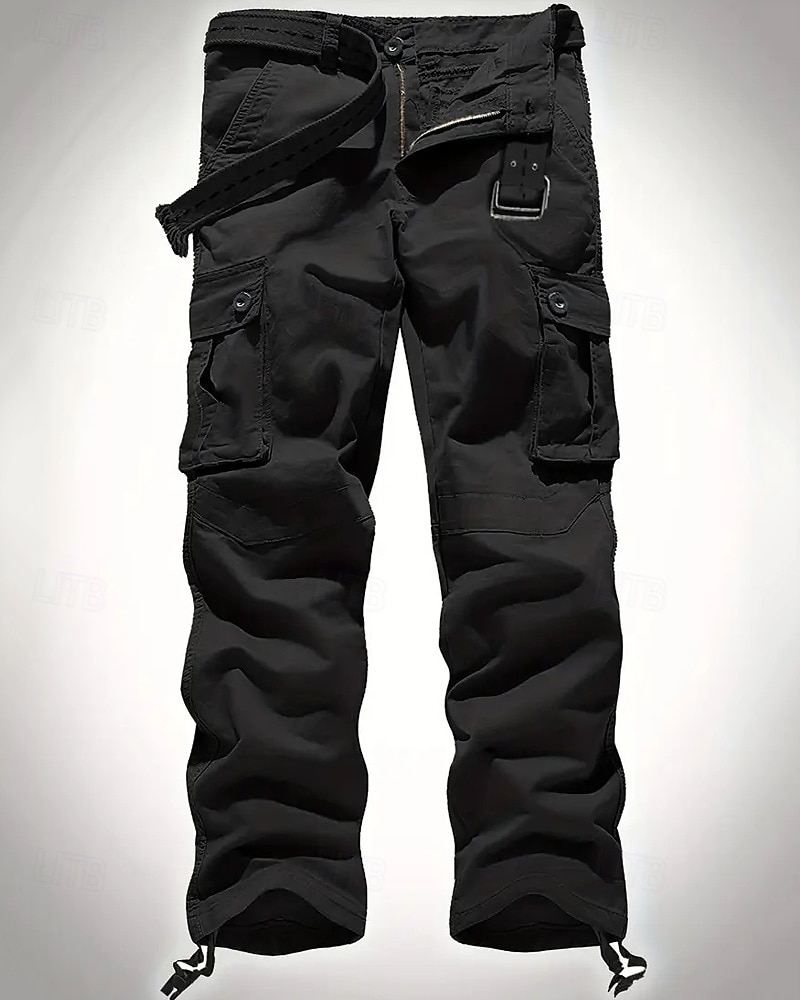 Per uomo Pantaloni Cargo Pantaloni Bottoni Multi-tasche Semplice Indossabile All'aperto Quotidiano Campeggio & Escursionismo Moda Classico Nero Verde militare del 2025 a $43.99 –P9