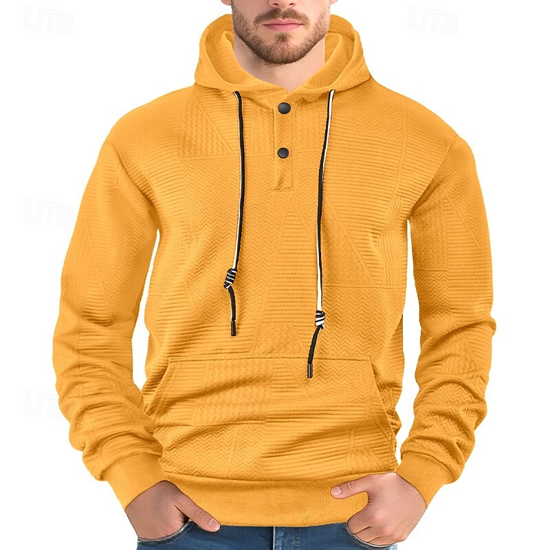 Hombre Sudadera Sudadera Con Capucha Sudadera con capucha de lana Sudadera con capucha forrada de polar Negro Blanco Amarillo Azul Marino Café Con Capucha Plano Con Texturas Deporte Casual Diario 2025 - $23.99 –P6