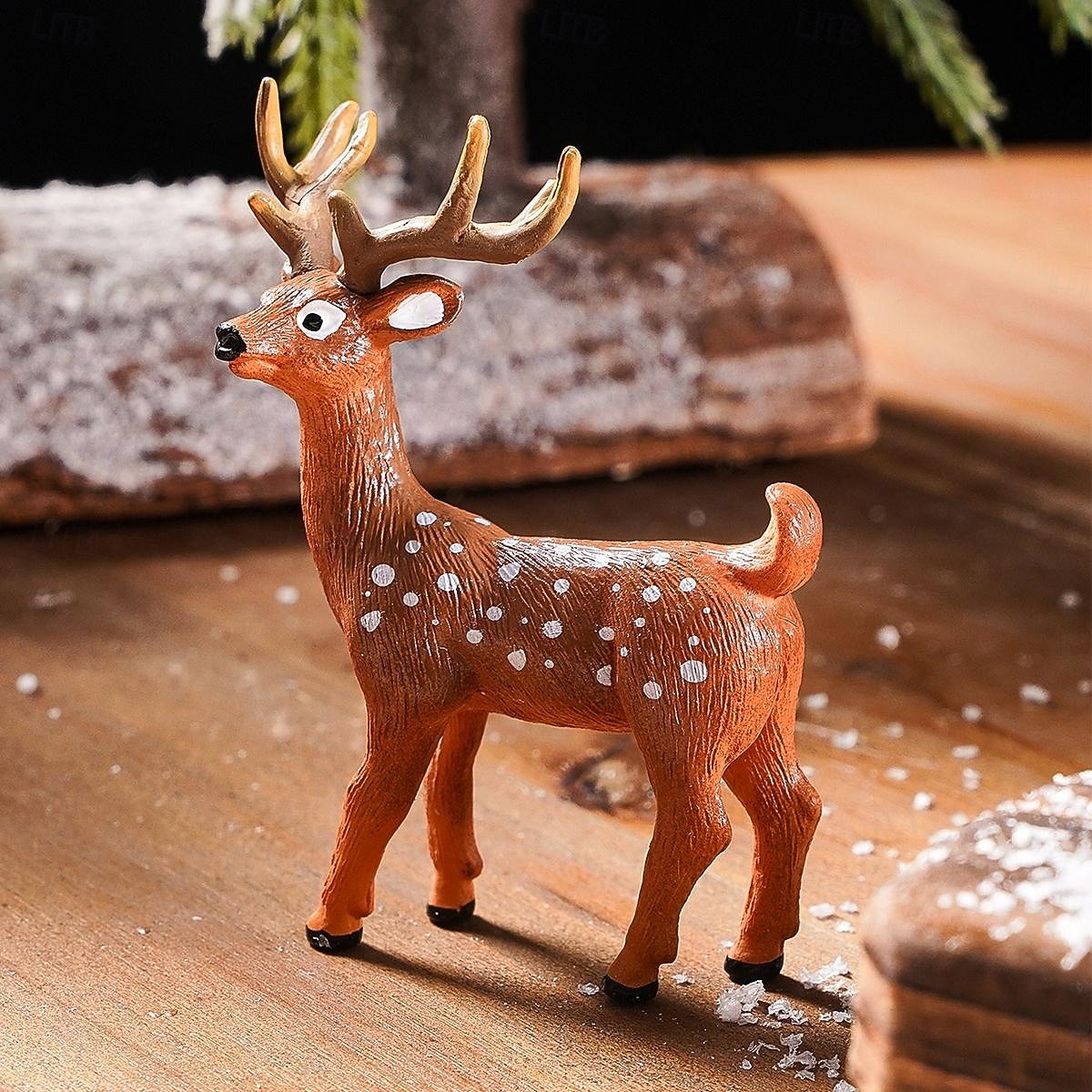 3 st mini julkonstfigurer i färgglada harts för inomhusdekorationer för julstämning och miniatyrlandskap 2025 - $12.04 –P8