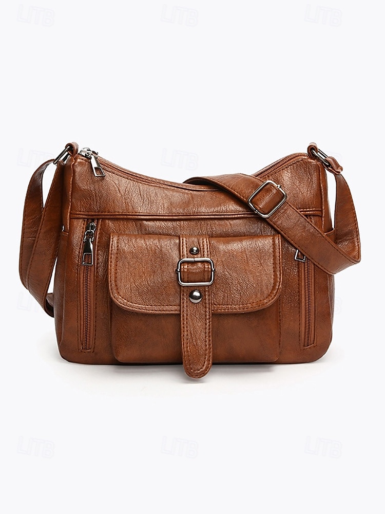 Sac à bandoulière en similicuir pour femme – Sac à main vintage multi-poches pour le travail, les voyages et le quotidien de 2026 ? $19.99 –P6