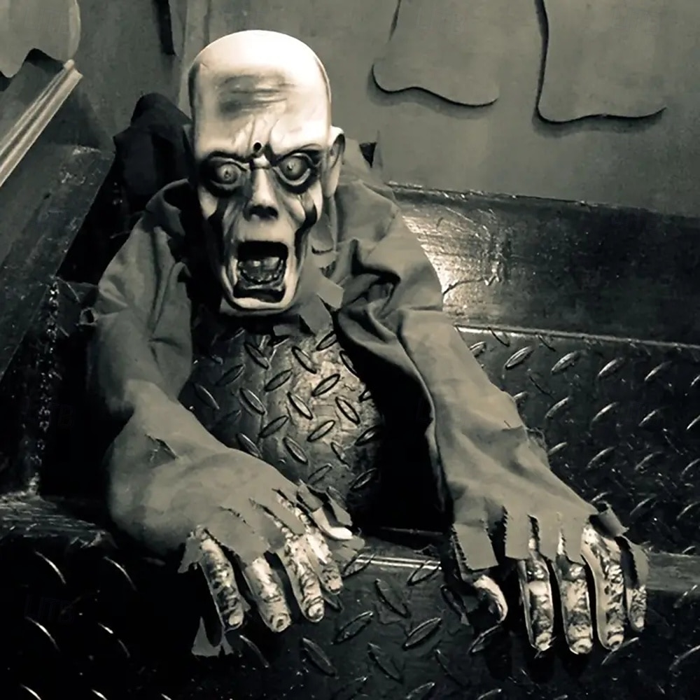 Halloweenská dekorace s lezoucími zombiemi, animované duchy, rekvizity se zvukovou aktivací, vhodné pro KTV bary, strašidelné domy - hororové elektrické hračky pro večírky u zadních dveří, všeobecné 2025 - $48.99 –P4