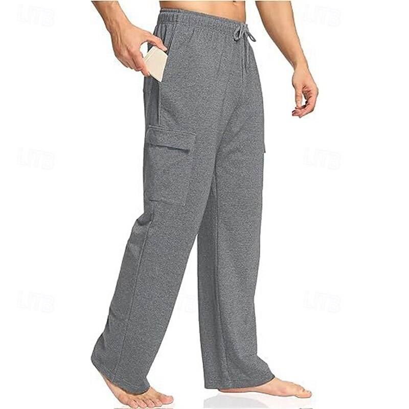 Per uomo Pantaloni da tuta Pantaloni Pantaloni da Tuta Cargo Pantaloni della tuta a gamba dritta Coulisse Tasca Elastico in vita Semplice Comodità Sport all'Aperto Quotidiano Moda Casual Nero Bianco del 2025 a $17.99 –P6