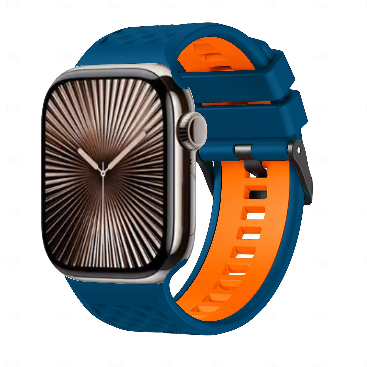 Sportovní řemínek kompatibilní s Apple Watch 42 mm 44 mm 45 mm 49 mm odolný kovový řemínek s nastavitelnou kovovou sponou a silikonovým řemínkem pro iWatch Ultra 2 Series 9 8 7 SE 6 5 4 2025 - $15.99 –P3