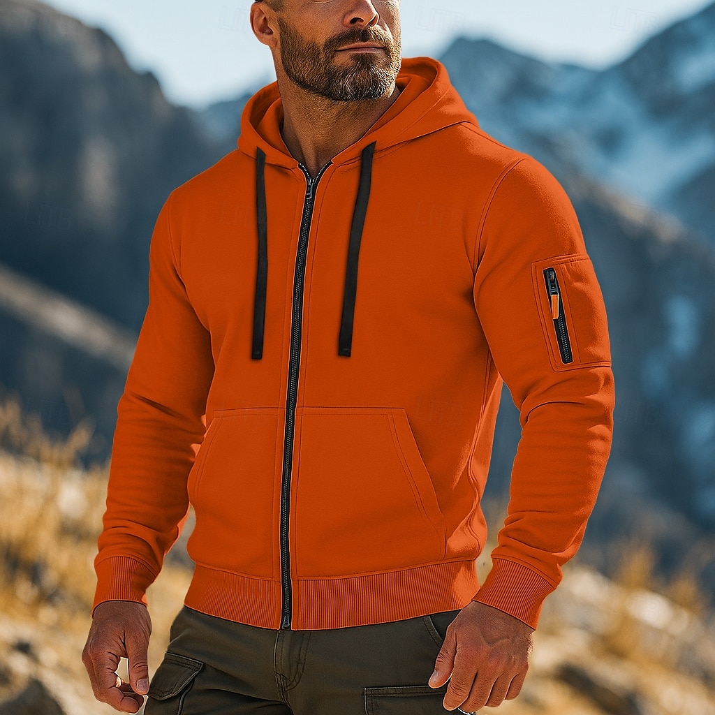 Per uomo Felpa con cappuccio Felpa con cappuccio e zip corta Felpa con cappuccio in pile Felpa con cappuccio tattica Nero Bianco Verde militare Rosso Borgogna Con Cappuccio Semplice Cerniera del 2025 a $23.99 –P5