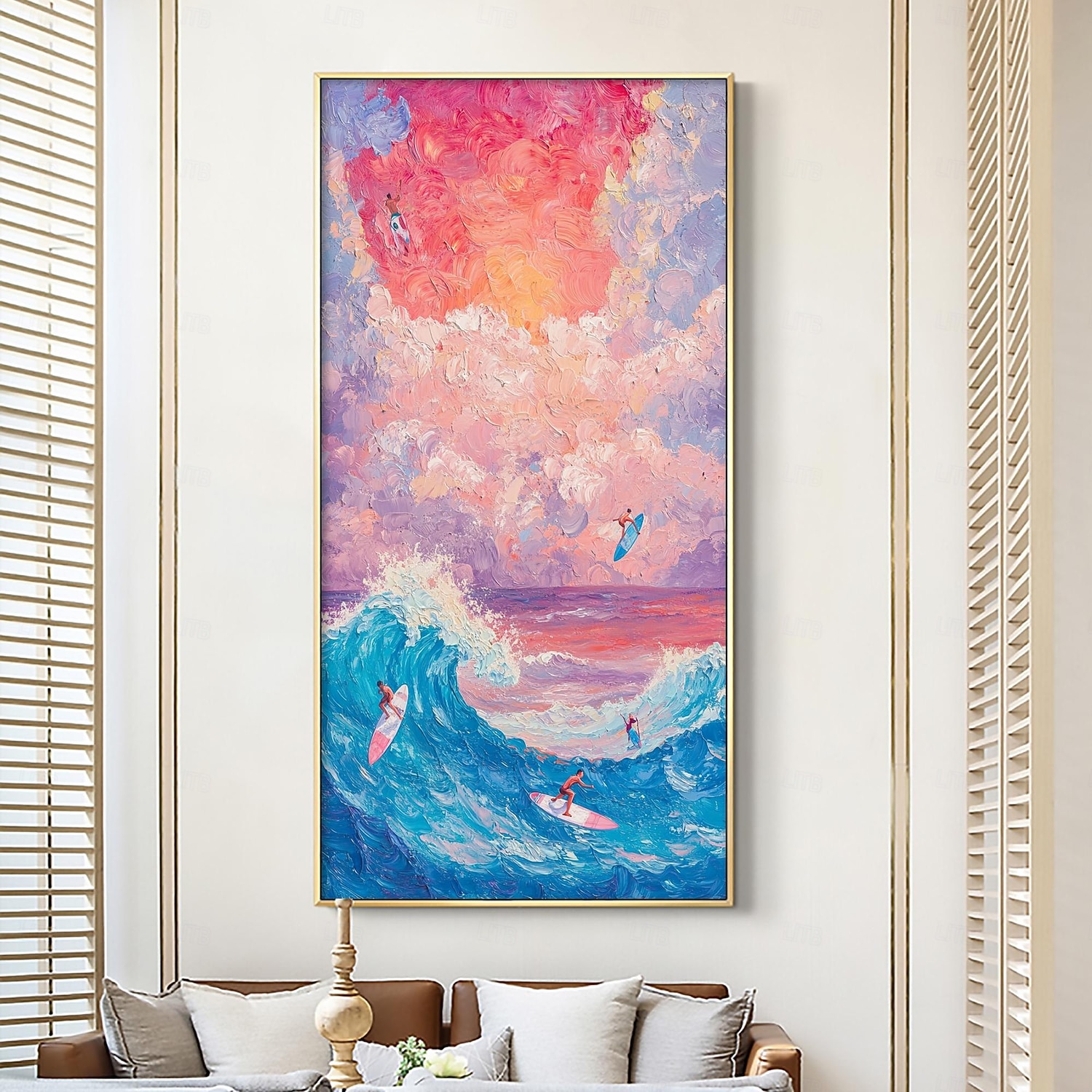 Handmade Original Seascape Oil Painting On Canvas Wall Abstract Ocean Waves Painting for Home Decor With Stretched Frame/Without Inner Frame Painting 2025 - $100.99 –P9