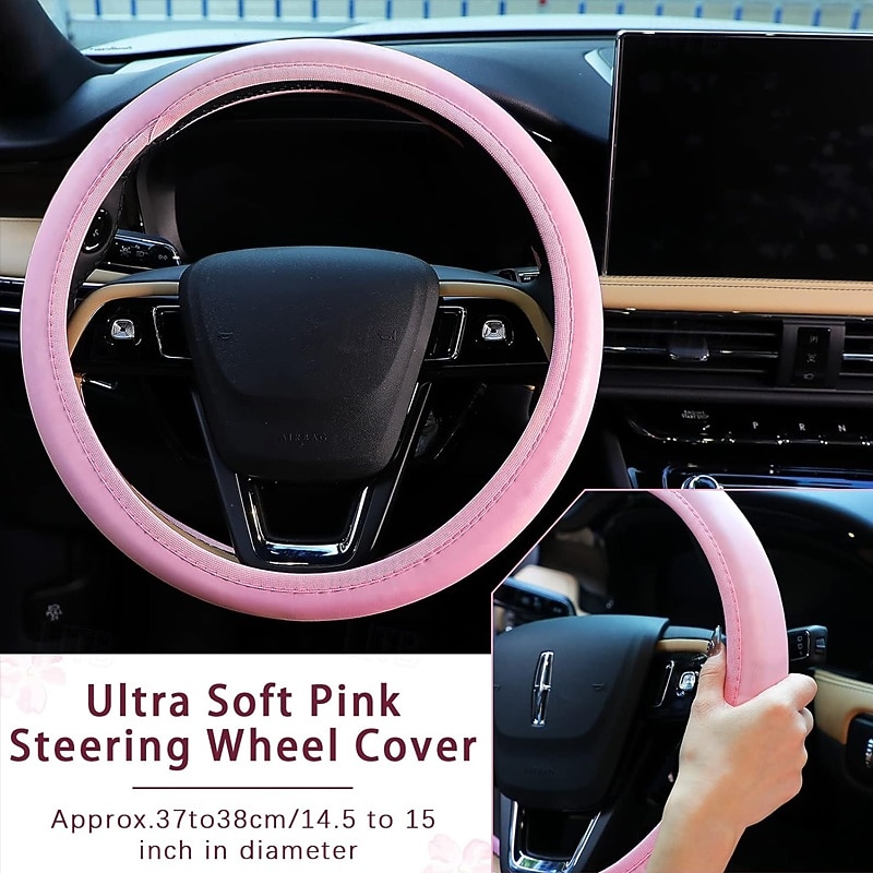 10 Pcs Steering Wheel Cover Set for Women 14.5-15 Inch Car Accessories with Seat Belt Shoulder Pad Seatbelt Cover Cup Holder Start Button Ring Sticker Air Vent Clip 2026 - $29.99 –P9