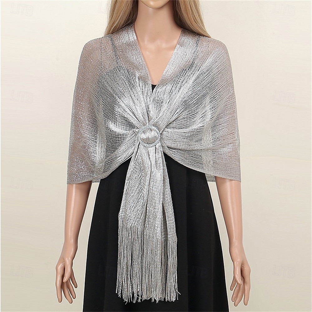 sjal og sjal til aftenkjoler - kvinner glitrende bryllup formelt elegant pashminasjal for kvinner 2025 - $23.99 –P8
