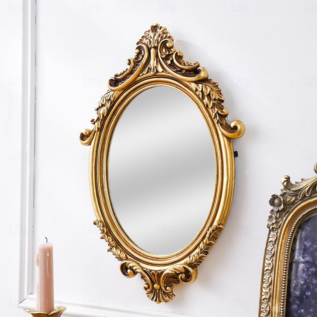 Miroir mural décoratif ovale à motif classique – Décoration murale de style européen, miroir de courtoisie créatif &accessoires de photographie de 2026 ? $23.99 –P5