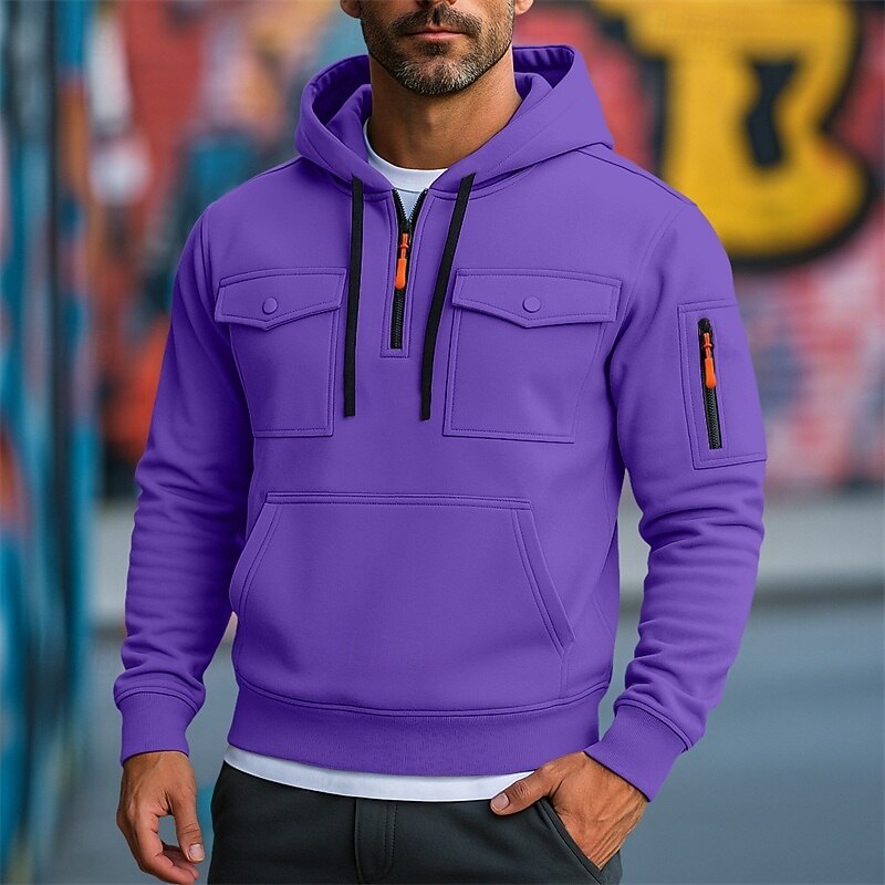 Per uomo Felpa con cappuccio Felpa con cappuccio a zip intera Felpa con cappuccio in pile Felpa con cappuccio tattica Nero Bianco Verde militare Rosso Borgogna Con Cappuccio Semplice Cerniera Tasca del 2025 a $27.99 –P10