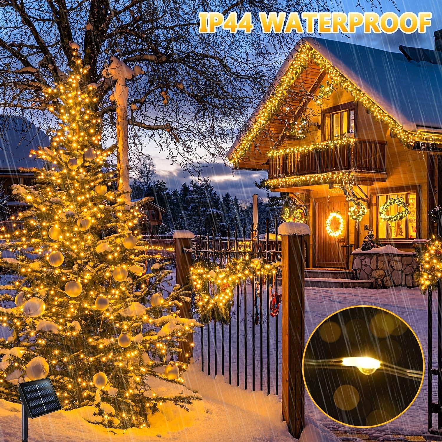 2 ks 10M/33FT 100 LED Korálky Venkovní IP44 Voděodolné Solární Fairy Světelný Řetěz Halloween Svatební Valentýna Dvůr Trávník Zahrada Festivalová Atmosféra Dekorace Měděný Drát Světlo 2026 - $14.49 –P17