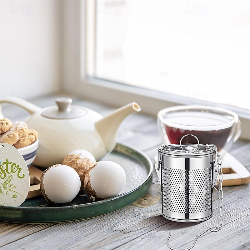 Large Tea Infuser for Loose Leaf Stainless Steel Tea Strainers and Spice Ball Extra Fine Mesh Strainer with Chain Hook and Lid 2025 - $27.51 –P6