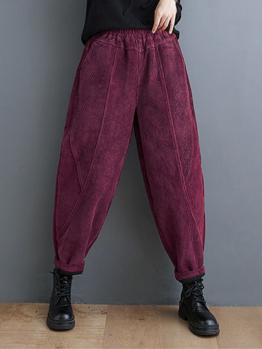 Mujer Chinos Vacaciones Moda Casual Longitud total Alta cintura Plano Bolsillo Cintura elástica Confortable Suave Cómodo Microelástico Exterior Calle Negro Morado Verde Trébol Café Primavera Otoño 2025 - $26.99 –P1