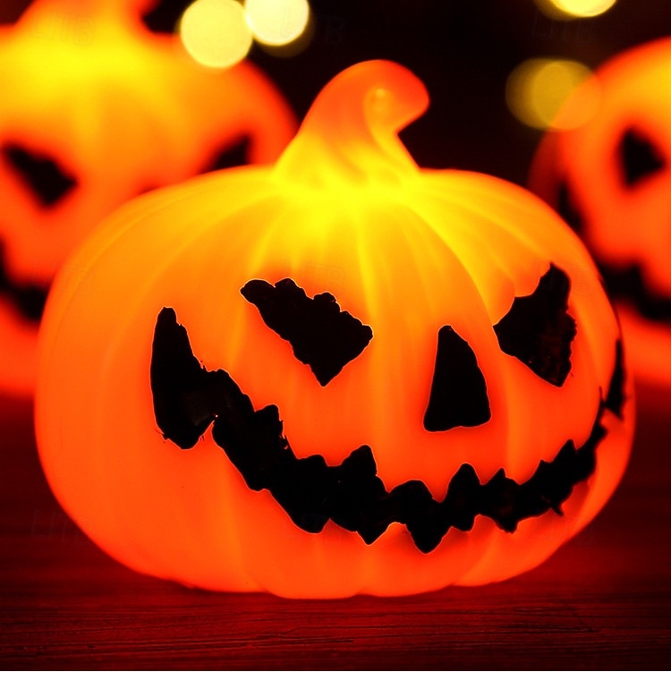 3 יחידות 6.3*5.2 ס"מ חיוך מפחיד דלעת לד אלקטרוני קישוט אור פנים וחיצוני מסיבה למסעדה אור קישוט אטמוספרי AG10*3 סוללות 2025 - $4.99 –P8